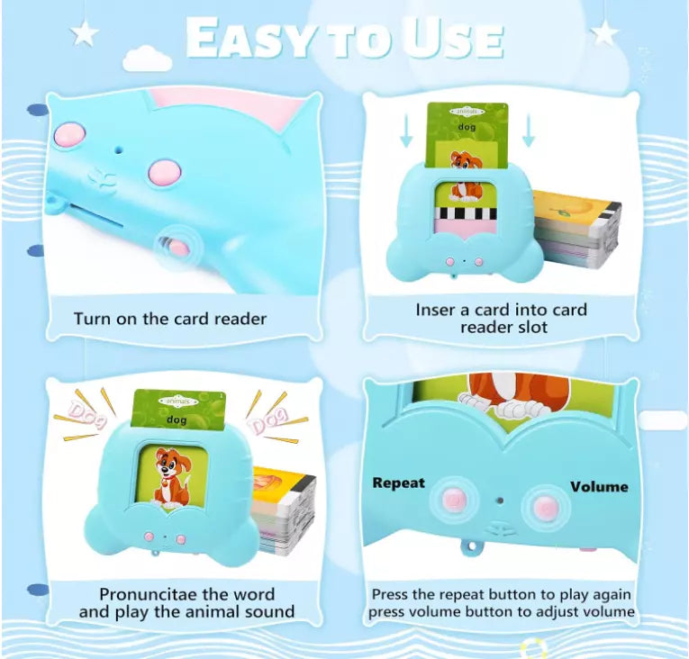 Talking Flash Cards Learning Rechargeable Toy for Boys & Girls Toddlers From 1 - 5 Year Old