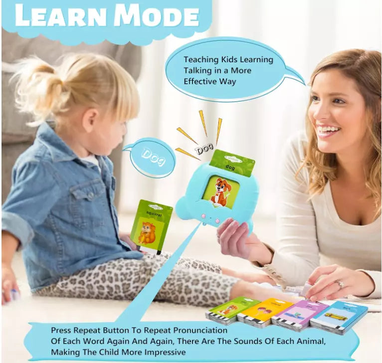 Talking Flash Cards Learning Rechargeable Toy for Boys & Girls Toddlers From 1 - 5 Year Old